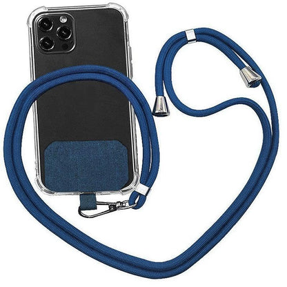 Adjustable Phone Lanyard with Patch for Most Cases Neck Strap Holder - Red