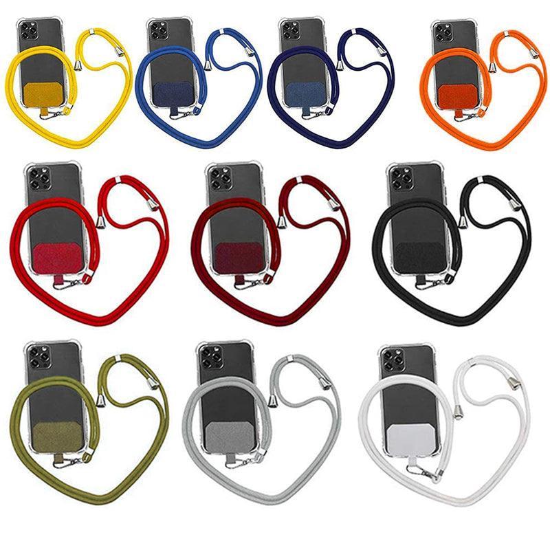 Adjustable Phone Lanyard with Patch for Most Cases Neck Strap Holder - Blue