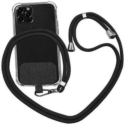 Adjustable Phone Lanyard with Patch for Most Cases Neck Strap Holder - Blue