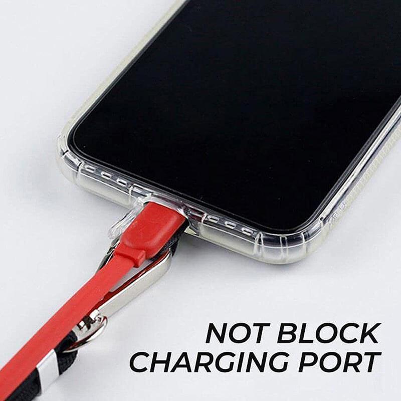 Adjustable Phone Lanyard with Patch for Most Cases Neck Strap Holder - Light Grey