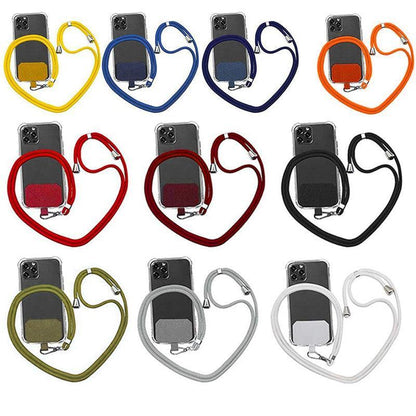 Adjustable Phone Lanyard with Patch for Most Cases Neck Strap Holder - Orange