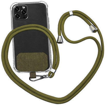 Adjustable Phone Lanyard with Patch for Most Cases Neck Strap Holder - Orange
