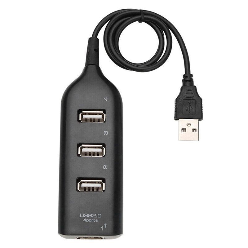 Multi Usb Hub 4 Port High Speed Slim Compact Expansion Smart Splitter Oz Au - Black