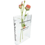 Transparent Book Vase Flower Holder Acrylic Decorative Table Display Stand