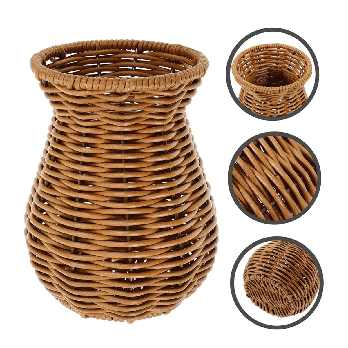 Beautiful Wicker Hand Woven Vase Farmhouse Boho Lightweight Decor Creative Decor