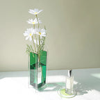 Creative Transparent Acrylic Vase Flower Ornament Dried Floral Display Tank - Green