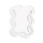 Creative Transparent Acrylic Vase Flower Ornament Dried Floral Display Tank - Wave pattern-Transparent