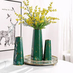Marbled Ceramic Vase Simple Home Living Room Decor Flower Arrangement Piece