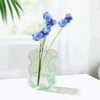 Creative Transparent Acrylic Vase Flower Ornament Dried Floral Display Tank - Yellow