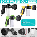 Washing Nozzle Plant Pet Hose 8-Mode Garden Car Water Foam Sprayer Soap Dispenser - Yellow