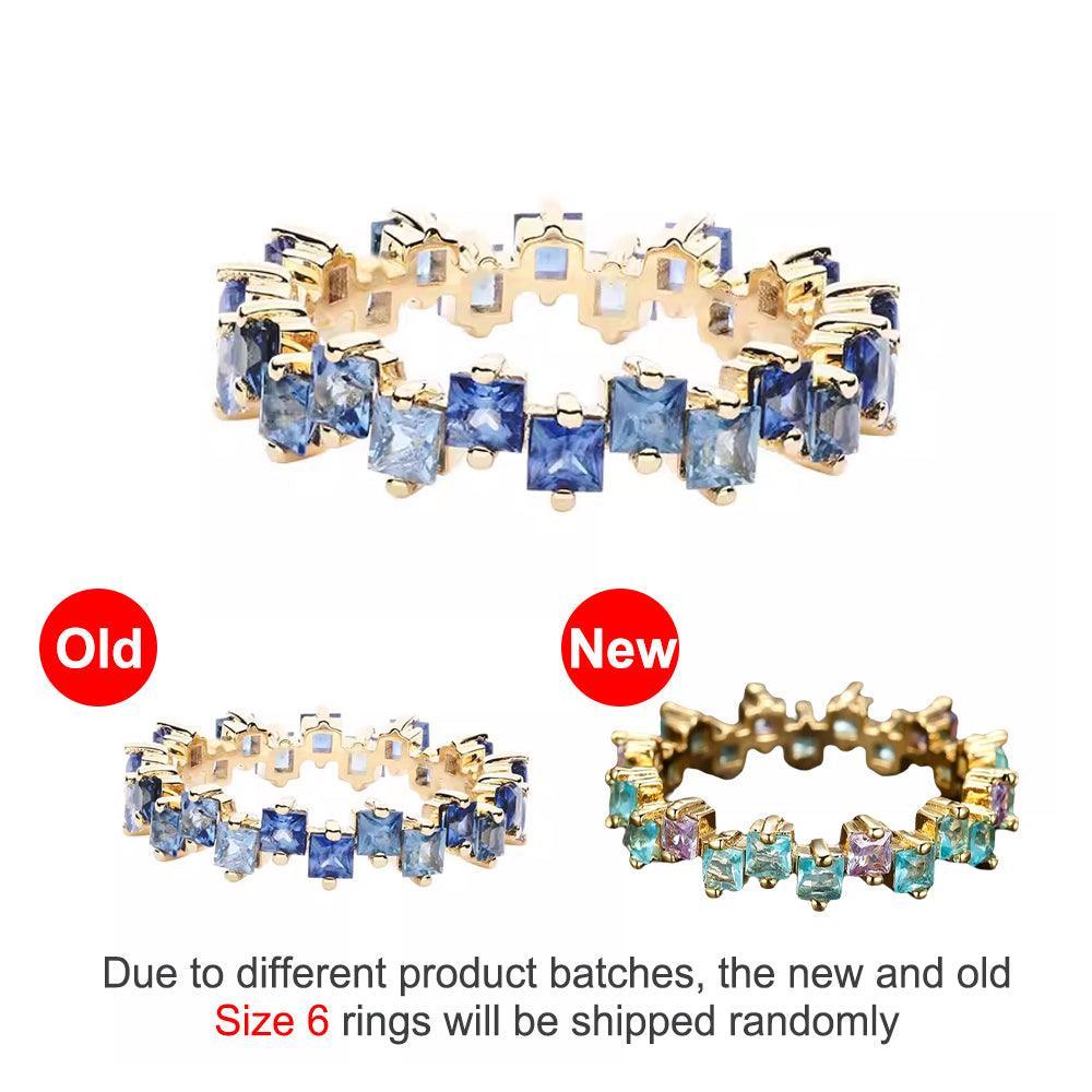 Square Design 1.2ct Simulated Diamond Women Engagement Ring Rose Gold Plated - White-Size 6