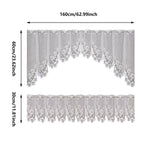 White Lace Window Curtain Short Tier Panel for Kitchen Bathroom - Morning glory
