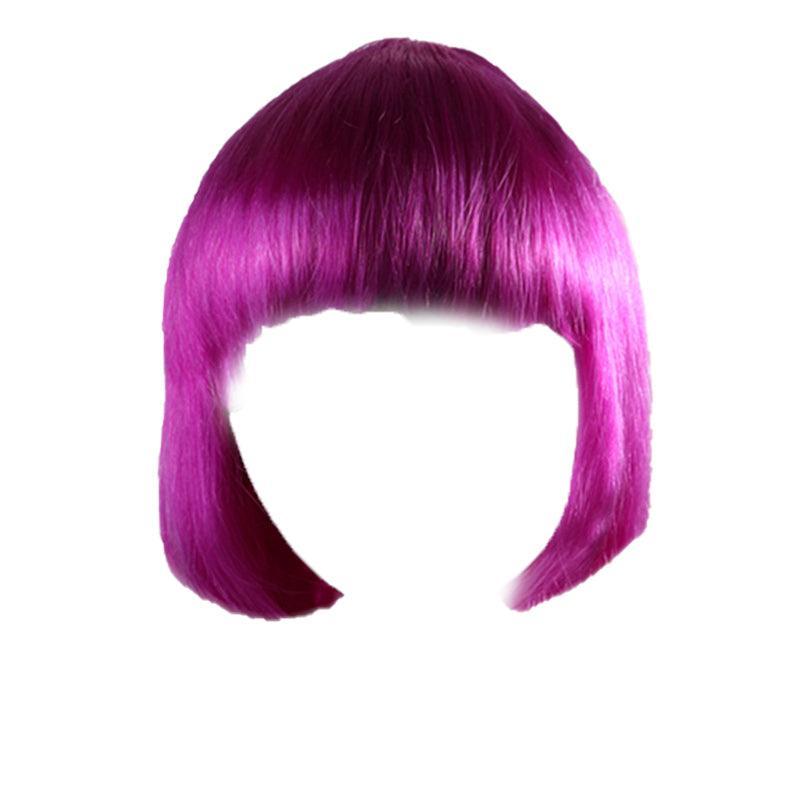 Short Bob Wig with Bangs for Women Synthetic Cosplay Party Hair in 14 Colours - Green