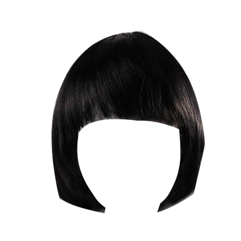 Short Bob Wig with Bangs for Women Synthetic Cosplay Party Hair in 14 Colours - Dark Pink