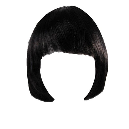 Short Bob Wig with Bangs for Women Synthetic Cosplay Party Hair in 14 Colours - Dark Pink