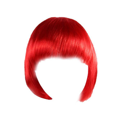Short Bob Wig with Bangs for Women Synthetic Cosplay Party Hair in 14 Colours - Dark Pink