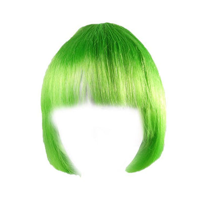 Short Bob Wig with Bangs for Women Synthetic Cosplay Party Hair in 14 Colours - Dark Pink