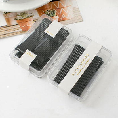 40 PCS Short Black Waved Hair Pins Bobby Pins Grips Salon Dance Hair Accessories - Long Curved Clip