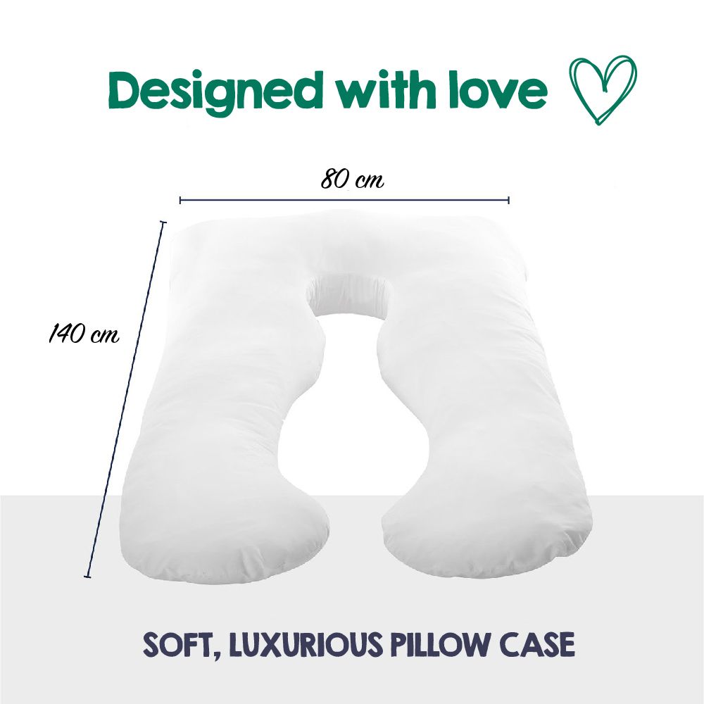Woolcomfort Aus Made Maternity Pregnancy Nursing Sleeping Body Pillow Pillowcase Included Black