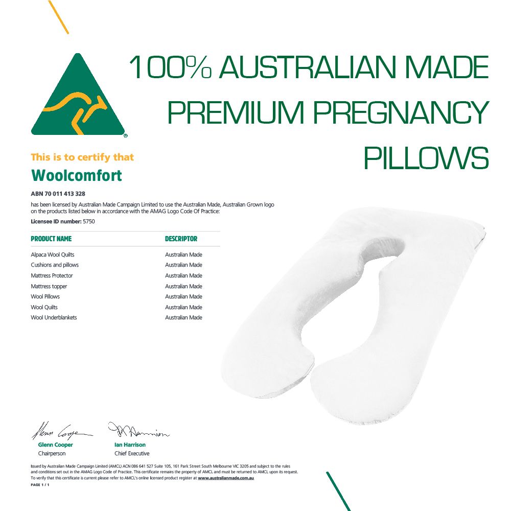 Woolcomfort Aus Made Maternity Pregnancy Nursing Sleeping Body Pillow Pillowcase Included Lilac x Grey