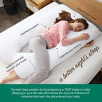 Woolcomfort Aus Made Maternity Pregnancy Nursing Sleeping Body Pillow Pillowcase Included White