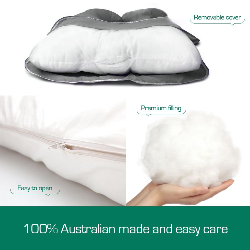 Woolcomfort Aus Made Maternity Pregnancy Nursing Sleeping Body Pillow Pillowcase Included Black x White