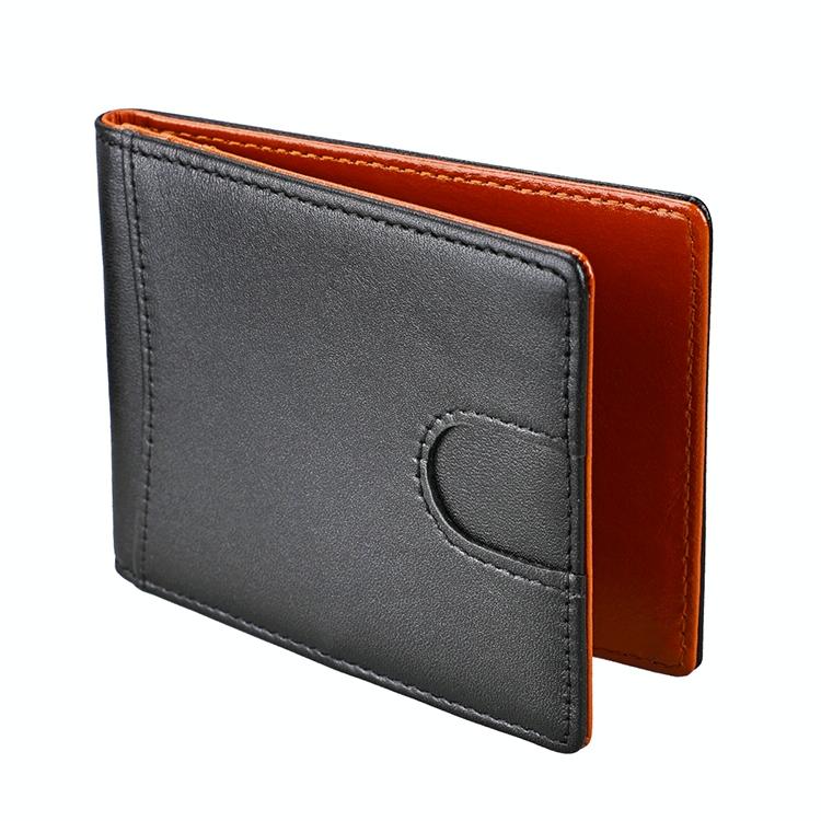 Mini Crazy Horse Leather Rfid Wallet - Antimagnetic