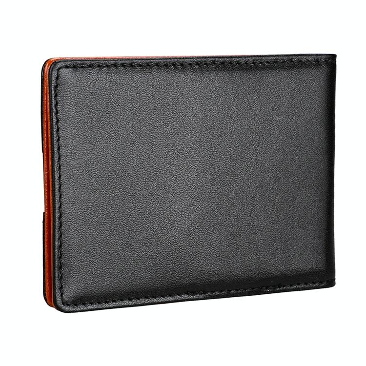 Mini Crazy Horse Leather Rfid Wallet - Antimagnetic