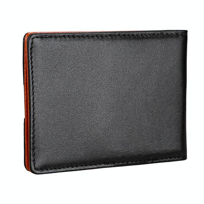 Mini Crazy Horse Leather Rfid Wallet - Antimagnetic