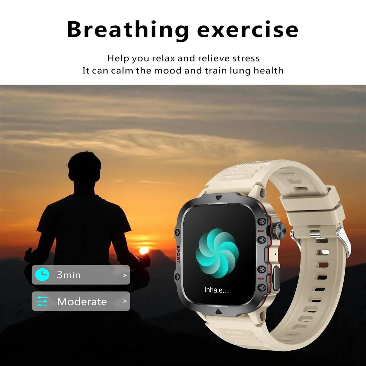 1.96 Inch Colour Screen Smart Watch Silicone Strap Support Bluetooth Call - Black