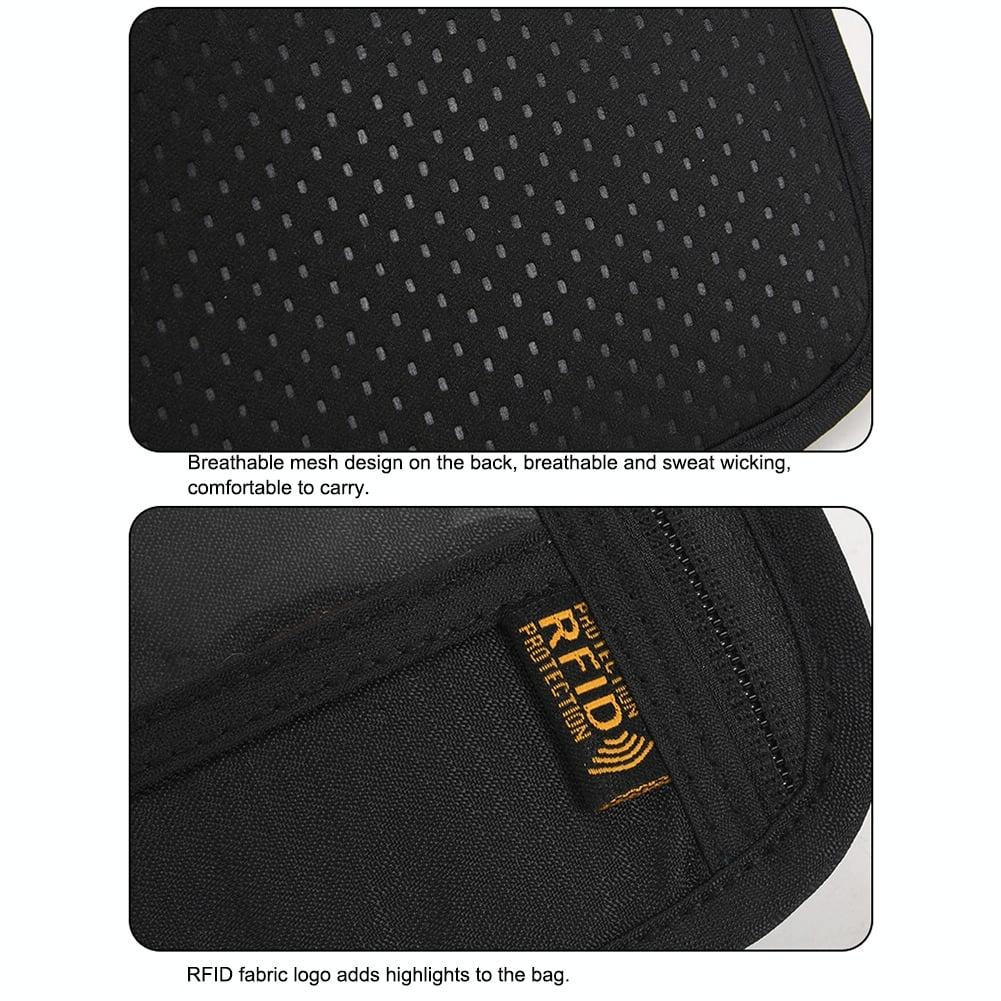 Secure Neck Bag for Passport and Phone - Multi-functional - Black