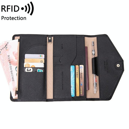 Rfid-blocking Passport & Card Bag - Secure & Compact - Black