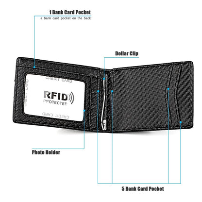 Rfid-blocking Carbon Fiber Men Wallet - Sleek & Secure