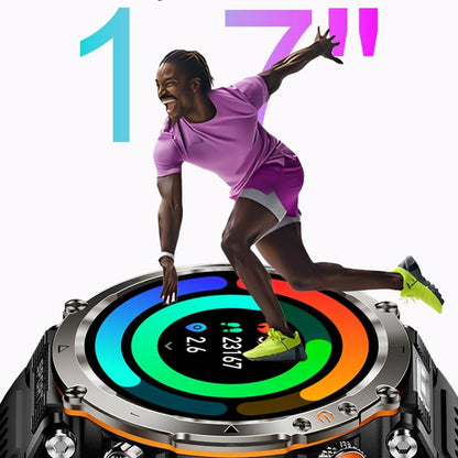 Waterproof Smart Watch With Flashlight Banknote Detector And Compass - Camo - Blue