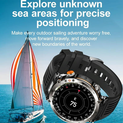 Waterproof Smart Watch With Flashlight Banknote Detector And Compass - Camo - Blue