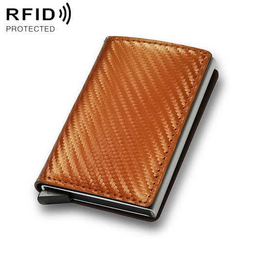 Carbon Fiber Rfid Wallet for Men - Orange Carbon Fibre
