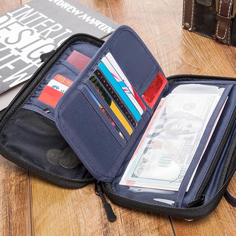 Rfid-protected Waterproof Neck Passport Holder - Blue