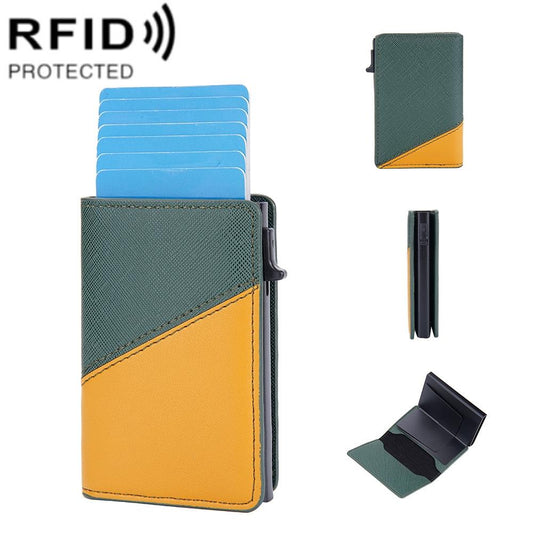 Anti-theft Rfid Leather Wallet - Secure Design - Green