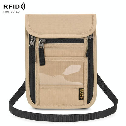 Secure Neck Bag for Passport and Phone - Multi-functional - Khaki