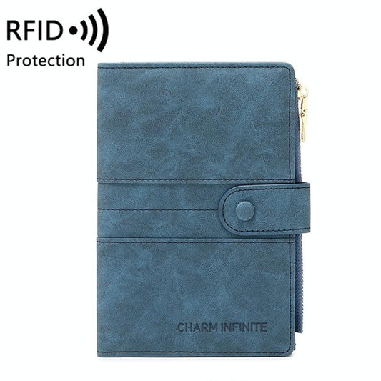Rfid-protected Multi-card Travel Document Pouch - Blue
