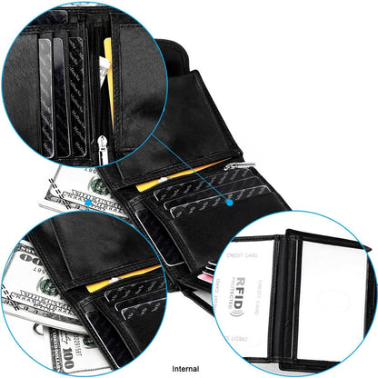 Premium Leather Multi-card Men Wallet - Secure & Stylish - Coffee