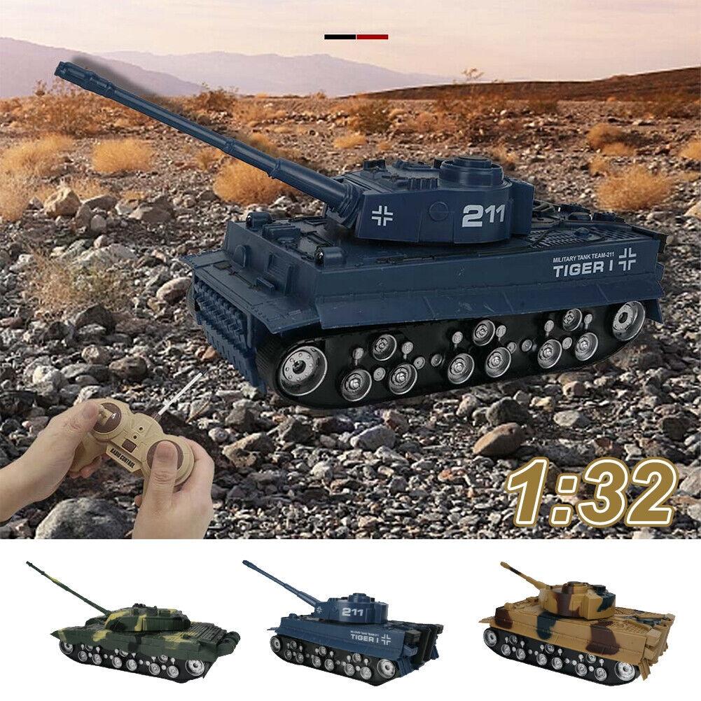 1 32 Four-way Rc Tank with Remote Control - Green