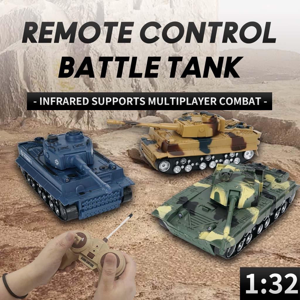 1 32 Four-way Rc Tank with Remote Control - Green