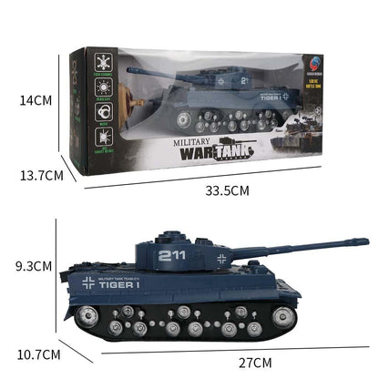 1 32 Four-way Rc Tank with Remote Control - Green