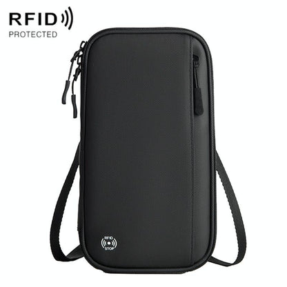 Rfid-protected Waterproof Neck Passport Holder - Black