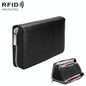 Leather Rfid Passport & Card Holder - Compact - Black