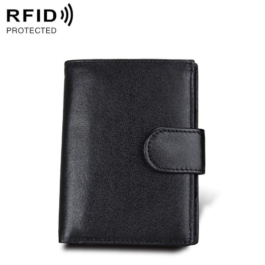 Men Rfid Leather Passport Wallet - Compact & Secure - Black