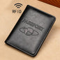 Leather Rfid Passport Holder - Compact and Secure - Black