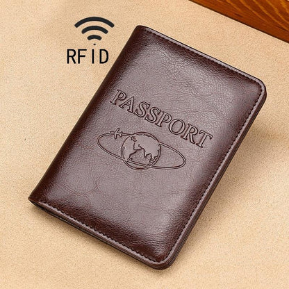 Leather Rfid Passport Holder - Compact and Secure - Black