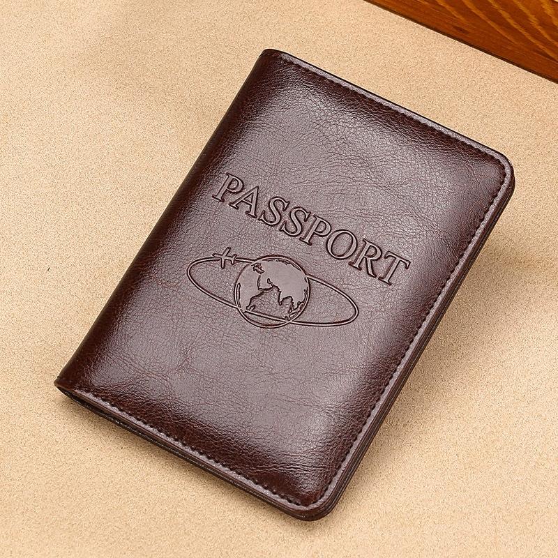 Leather Rfid Passport Holder - Compact and Secure - Black